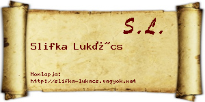 Slifka Lukács névjegykártya